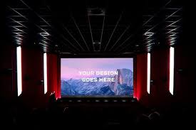 Cinema Screening Room Mock Up 1 Room Screen Mockup Photo Filter