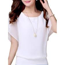 Womens Plus Size Chiffon Short Sleeve Casual T Shirt