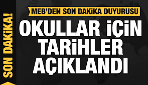 26 nisan 2021, pazartesi 20:55 son dakika haberine göre; Meb Den Son Dakika Duyurusu Okullar Icin Tarihler Aciklandi Imtihanlar Karneler
