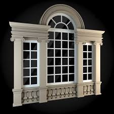 Window 073 House 3d Model 3d 3dmodel 3ddesign 3dscene Apartment Architecture Building Clas House Front Design Neoclassical Architecture Window Design