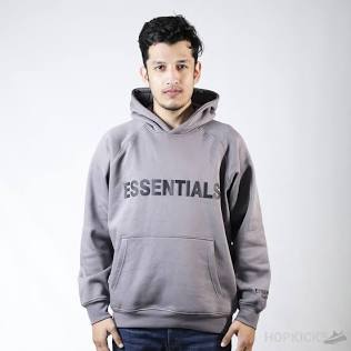 The signature boxy silhouette of an authentic Essentials hoodie, AI generated