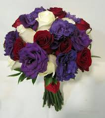 Purple White And Red Bouquet With Roses Purple Wedding Flowers Red Wedding Flowers Cheap Wedding Flowers