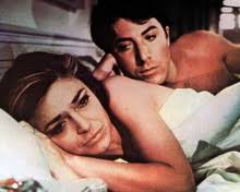 The Graduate Anne Bancroft Dustin Hoffman lie in bed together 12x12 inch  photo