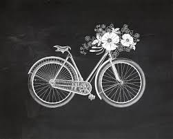 Vintage Bicycle With Flowers On Chalkboard Print 8x10 P152 In 2020 With Images Chalkboard Print Bicycle Tattoo Bicycle Art
