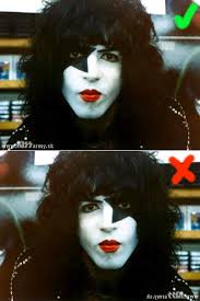 Quick reminder to the person getting into Paul Stanley makeup this  Halloween. remember how mirrors work. Turn and ask your friend which  picture you look like. If you look like the bottom