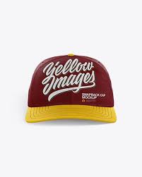 Snapback Cap Mockup Front View In Apparel Mockups On Yellow Images Object Mockups In 2020 Design Mockup Free Mockup Psd Snapback Cap