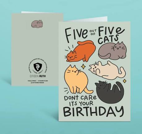 Citizen Ruth: 5 Out of 5 Cats Greeting Card – RAYGUN