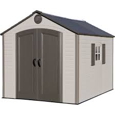 A storage shed is a storage solution for gardens that can also be used a workshop whenever needed plus they can greatly vary in size from small storage sheds for garden tools to large ones for a lawn. Lifetime 8 Ft X 10 Ft Outdoor Storage Shed Storage Sheds Patio Garden Garage Shop The Exchange