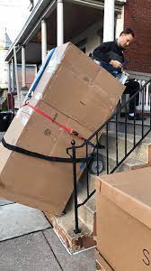 My goal was to get heavy stuff moved up or down stairs without all the heavy lifting and carrying. How To Move Heavy Objects Upstairs By Yourself Moving Furniture Moving Apartment Moving Hacks Apartments