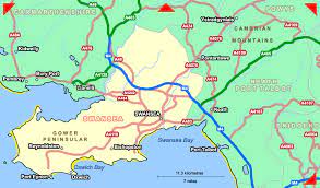 Pārvietotu karti, izmantojot peles kursoru. Swansea Map United Kingdom