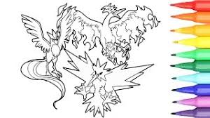 Pokemon articuno coloring pages printable. Pokemon Coloring Pages Zapdos Articuno Moltres I Fun Coloring Videos For Children Youtube