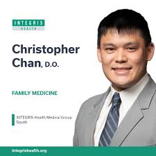 INTEGRIS Health is excited to welcome Christopher Chan, D.O., to INTEGRIS  Health Medical Group South. Dr. Chan is a board-certified family medicine  physician with areas of interest in diabetes, hypertension, pediatrics and