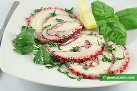 How To Make Octopus Carpaccio Italian Food Recipes Genius Cook Healthy Nutrition Tasty Food Simple Recipes Carpaccio Recipe Seafood Appetizers Octopus Carpaccio