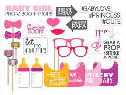 Baby Shower Props Printable Pdf Girl Instant Download Etsy Baby Shower Photo Booth Baby Shower Photo Booth Props Photo Booth Props