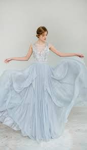 Carouselfashion Blue Wedding Gowns Grey Wedding Dress Gowns