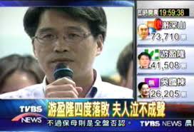 Image result for 游盈隆 四選四敗妻子落淚