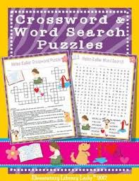 This Is A Pdf Of A Helen Keller Crossword Puzzle And Word Search With Clues Answers From Her Life And Th Helen Keller Activities Elementary Library Activities