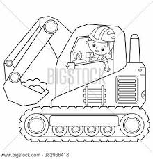 Lego excavator truck up view coloring page. Coloring Page Outline Vector Photo Free Trial Bigstock