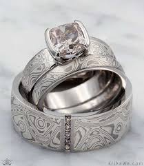 Design Your Custom Mokume Gane Wedding Ring Set At Krikawa Where You Choose Your Rose Gold Engagement Ring Vintage Wedding Ring Designs Unique Engagement Rings