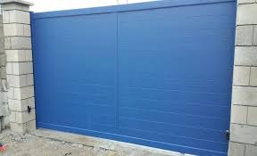 Portail Alu Bleu Saphir Deux Vantaux Simplifies Portail Portail Alu Portail Aluminium