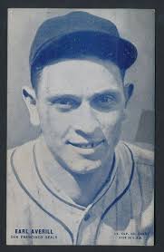 1928 EARL AVERILL Rare PCL Exhibit Baseball Card