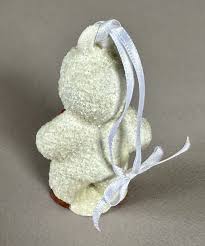 Vintage Christmas SNOW BABY Figurine with HARPSICHORD Signed SALLY NICELY