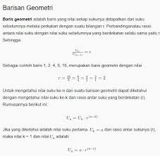 Cara mencari r barisan geometri. Cara Mencari Rasio Dan Suku Pertama Pada Barisan Geometri Rumusnya Dan Contohnya Brainly Co Id