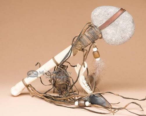 13" Native American Spirit Deer Bone Tomahawk - NativeAmericanVault.com