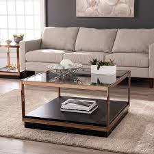 Lexing Glass Top Cocktail Table Champagne Aiden Lane In 2020 Coffee Table Glass Table Living Room Glass Top Coffee Table