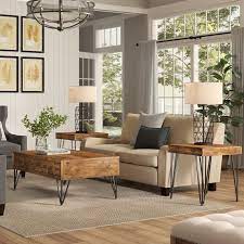 Bayle 3 Piece Coffee Table Set Farm House Living Room Modern Farmhouse Living Room Modern Living Room