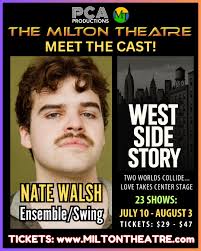 MEET THE CAST OF WEST SIDE STORY *** FULL SCHEDULE AND TICKETS:  https://etix.com/ticket/e/1047225 ****************** Bio: Nate Walsh is  thrilled to be making his Milton Theatre Debut! Originally from Okoboji,  Iowa, Nate