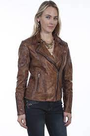 Scully Womens Distressed Sanded Leather Jacket In Brown Saratoga Saddlery International Boutiques