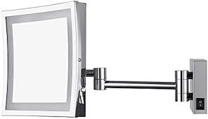 Looking for a good deal on chrome bathroom mirrors? Aechoo Wall Mounted Mirrors Makeup Shaving Mirror Led Lighted Luxury Bathroom Mirror For Hotel Vanity With Adjustable Extendable Square 8 5inch 5x Magnification Surface Chrome Finish Amazon Co Uk Kitchen Home