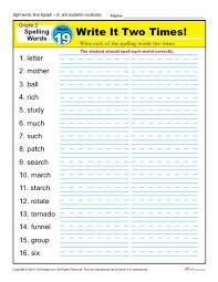 For more control, you can constrain the. Second Grade Spelling Words List Week 19 K12reader