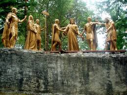 One Of The Larger Than Life Size Stations Of The Cross In The Shrine Of Our Lady Of Lourdes In France Lourdes France Stations Of The Cross Lourdes