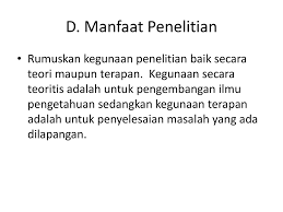 Sep 18, 2018 · contoh manfaat teoritis dan praktis dalam penelitian kualitatif. Metodologi Penelitian Ppt Download