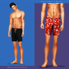 Beach Board Shorts Gorilla X3 Sims 4 Male Clothes Sims 4 Clothing Sims 4
