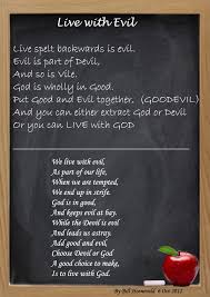Live With Evil Spiritual Poetry Spirituality Poetry Good Evil