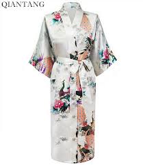 Un magnifique kimono long pour femme en soie pure. Peignoir Blanc En Fausse Soie Pour Femmes Style Chinois Vetements De Nuit Kimono Robe De Bain Taille S M L Xl Xxl Xxxl Pijama Mujer S0032 Aliexpress