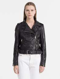 Leather Biker Jacket Calvin Klein Clothes For Women Clothes Design Outerwear Sale
