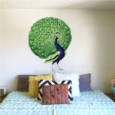 On your wall, you will find this piece truly amazing. Peacock Wall Decal Mural Animal Adhesives Beautiful Bird Wall Decor Peacock Feathers Wall Mural Self Adhesive Primedecals