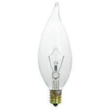 40ca10 E12 12v 40 Watt 12 Volt Flame Tip Bulb E12 Base 40ca10 E12 12v Flame