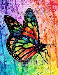 Art Print Butterfly Rainbow Pop Art Splatter Portrait Colorful Etsy Butterfly Painting Butterfly Art Colorful Art