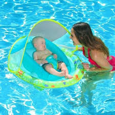 Swimways Infant Baby Spring Float With Canopy Green Baby Swimming Baby Pool Floats Baby Swim Float