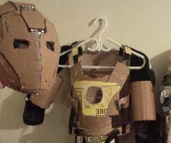 The entire thing is made out of cardboard. Helmet Iron Man Helmet Template Cardboard
