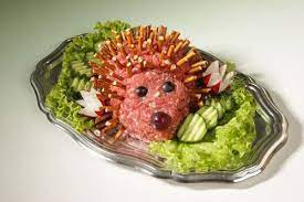 Steak Tartare Hedgehog Style Buffet Essen Kaltes Essen Essenswitze