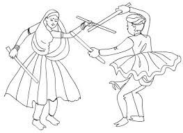 Free coloring pages, coloring book, printable coloring pages. Navratri And Dussehra Festival Coloring Pages
