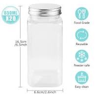 Amazon.com: CertBuy 20 Pcs 20 oz Clear Round Plastic Storage Containers  with Screw on Lids - Refillable Food Jars for Kitchen Storage : Home &  Kitchen