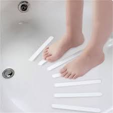 5pcs White Anti Slip Bath Grip Stickers Non Slip Shower Strips Flooring Safety Tape Floor Tile Sticking Sticker Drop Bathroom Tub Shower Shower Tub Shower Room