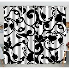 Nowadays, there are all kinds of farm animal patterns that won't look like they came from. Gckg Black And White Damask Pattern Classic Vintage French Floral Swirls Window Curtain Kitchen Curtain Size 52 W X84 Inches Two Piece Walmart Canada